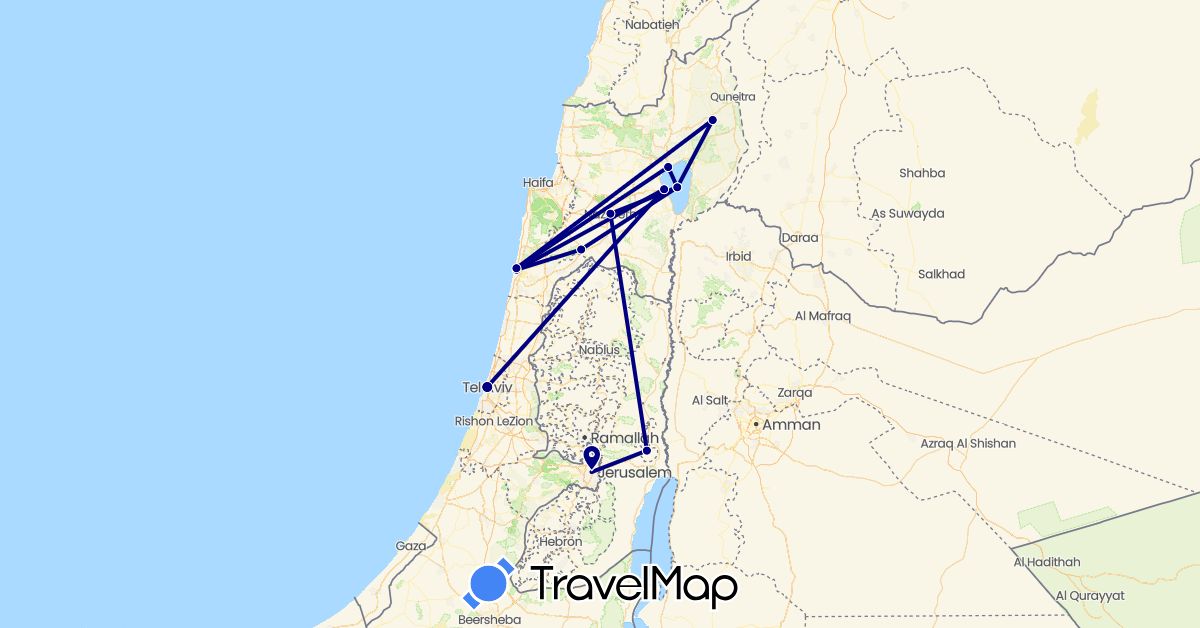 TravelMap itinerary: driving in Israel, Palestinian Territories (Asia)